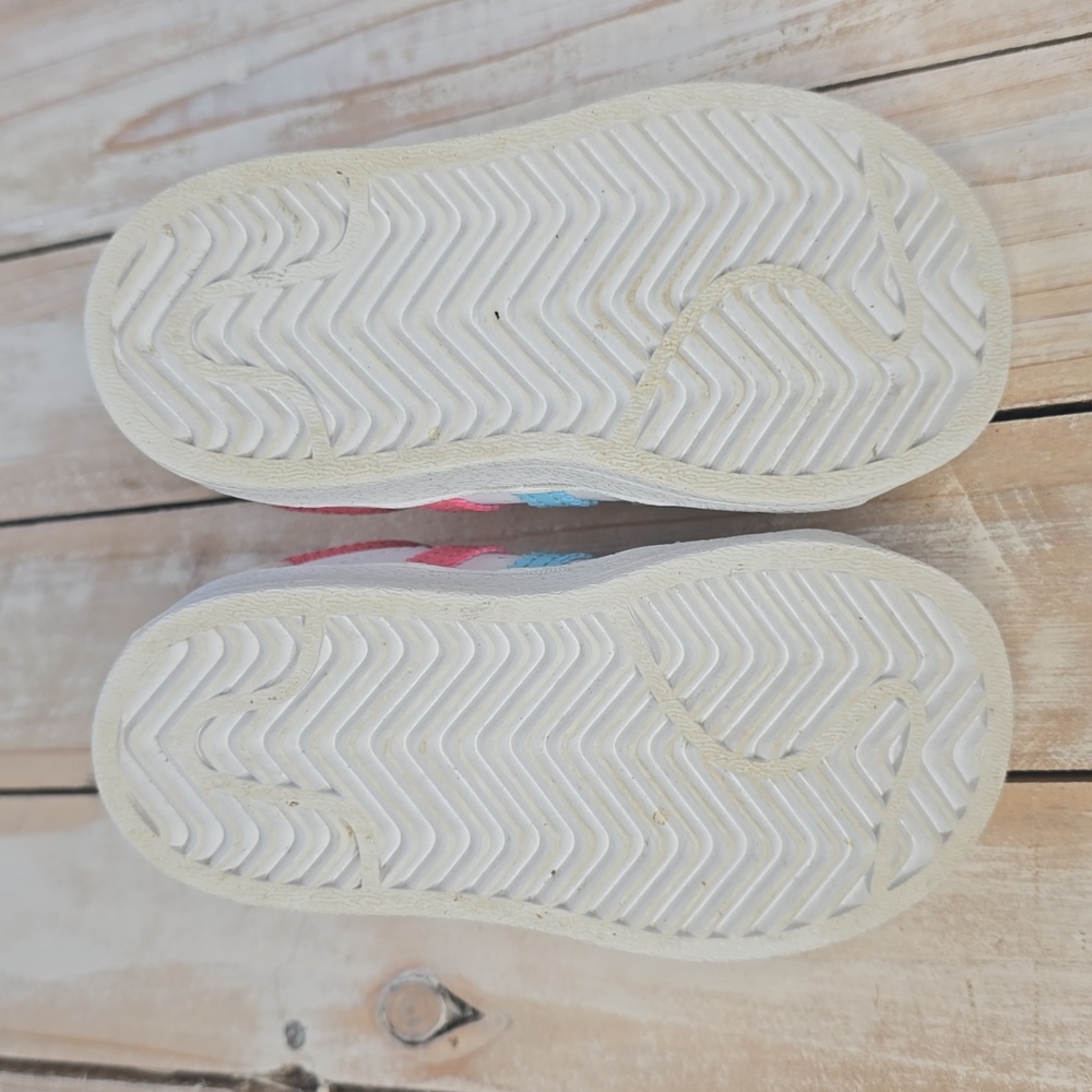 Adidas Superstar Toddlers Shoes Cloud White-Hazy Rose-Hazy Sky Sz 5 - Picture 4 of 6